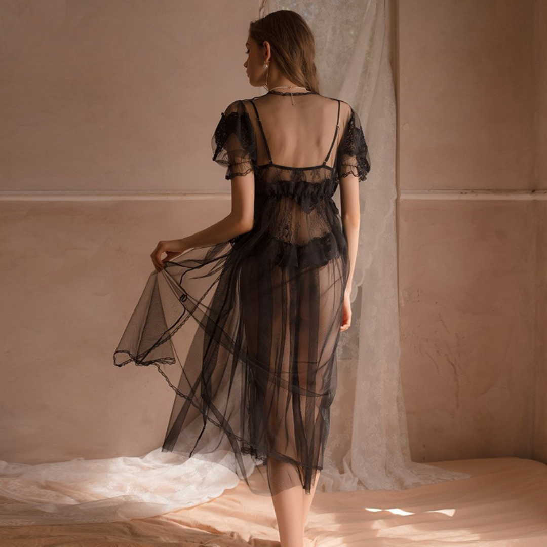 Éthera Voile Nightdress Set (3 Pieces)