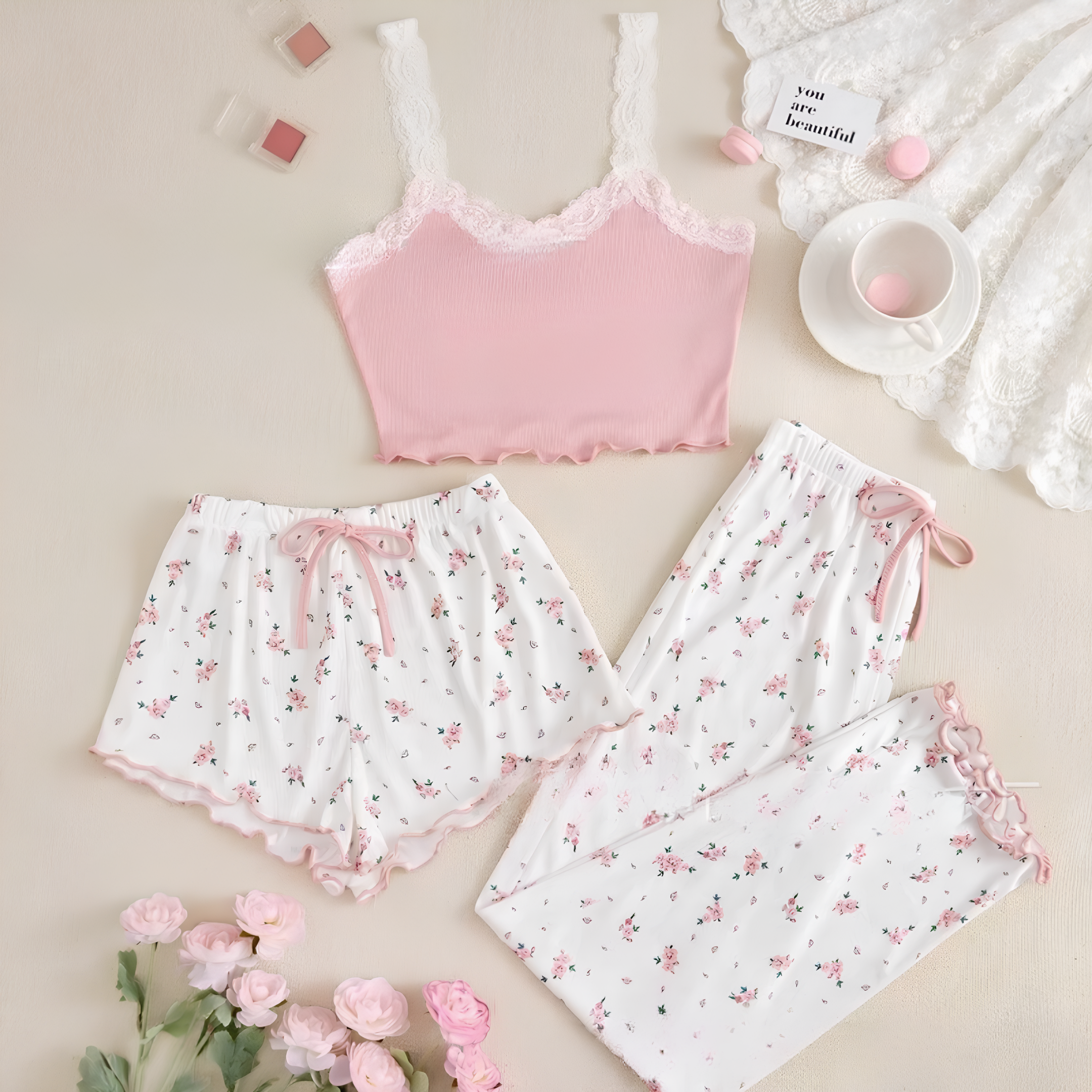 Amora Heart Pyjama Set (3 Pieces)