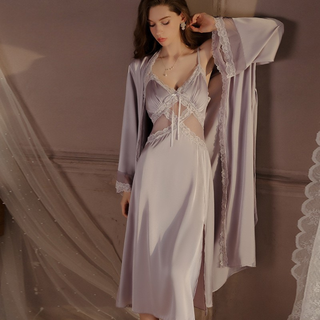 Nina Silhouette Satin Nightdress Set