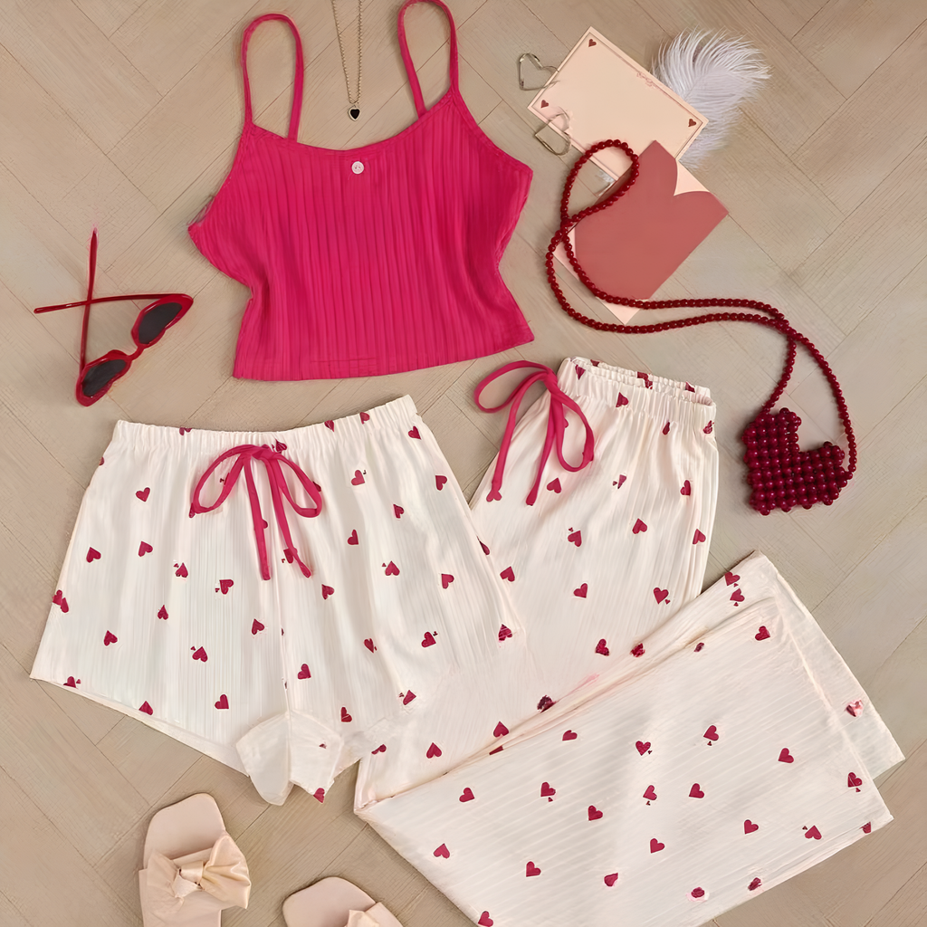 Amora Heart Pyjama Set (3 Pieces)
