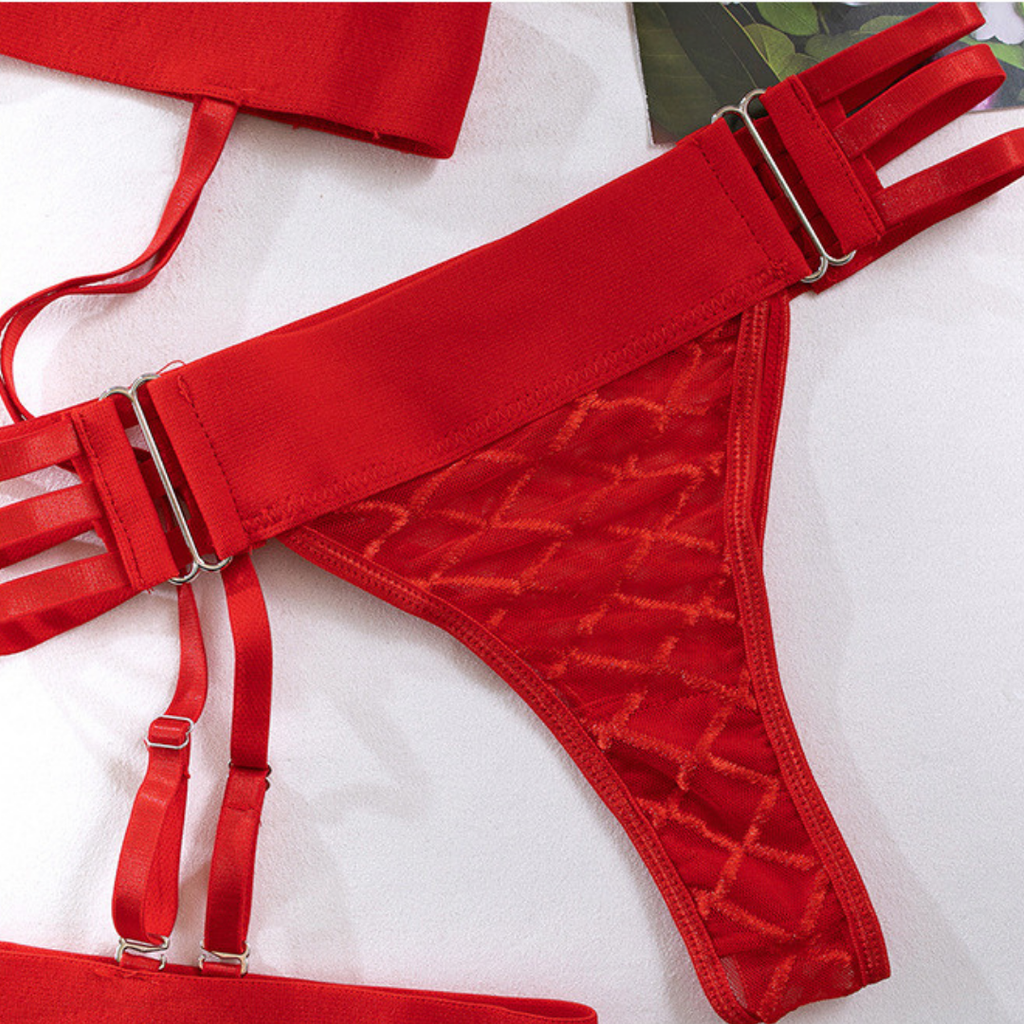 Fishnet Desire Garter Lingerie Set