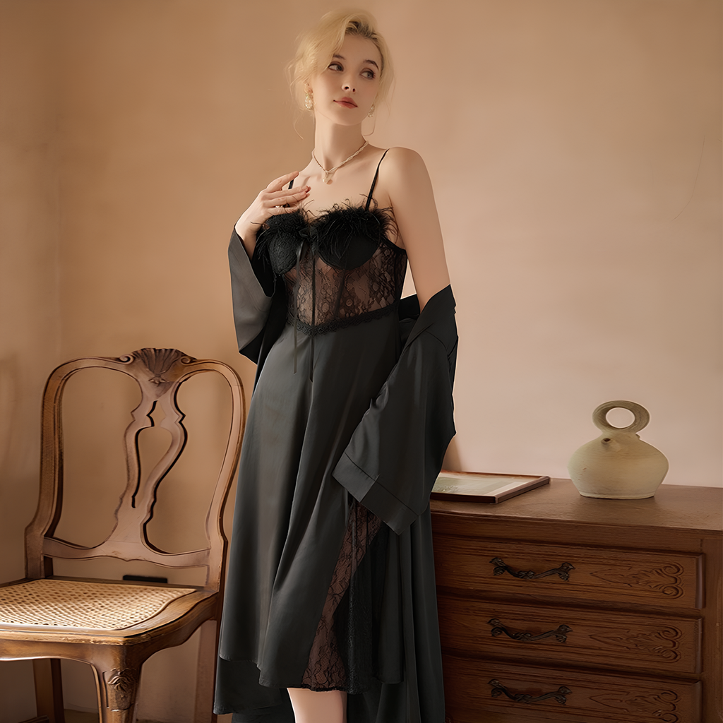 Élodie Plum Silky Nightdress Set