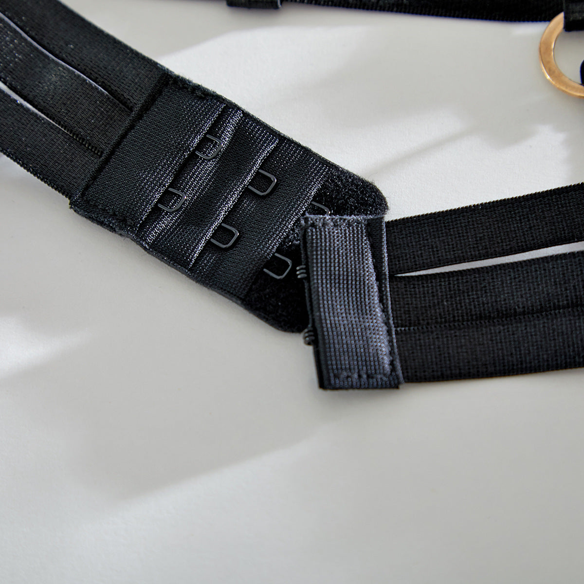 Noir Éclipse Strappy Garter Lingerie Set