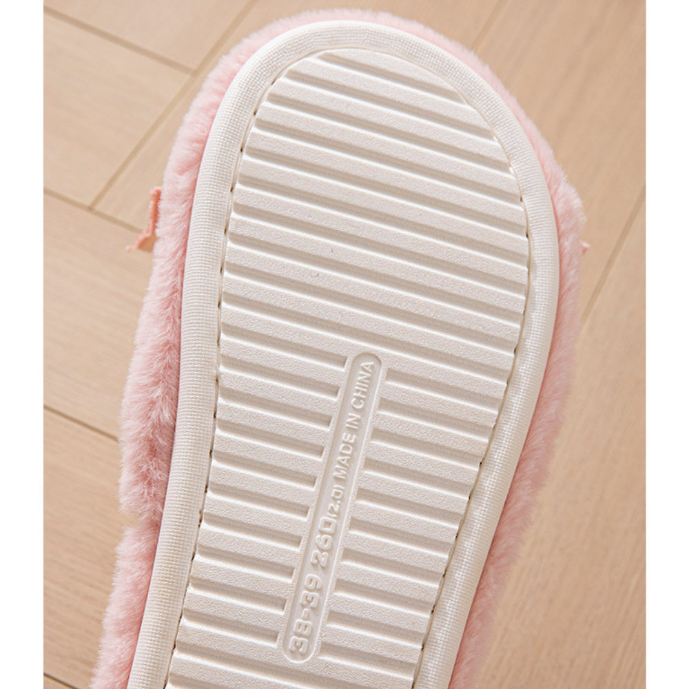 Love Bow Plush Home Slippers