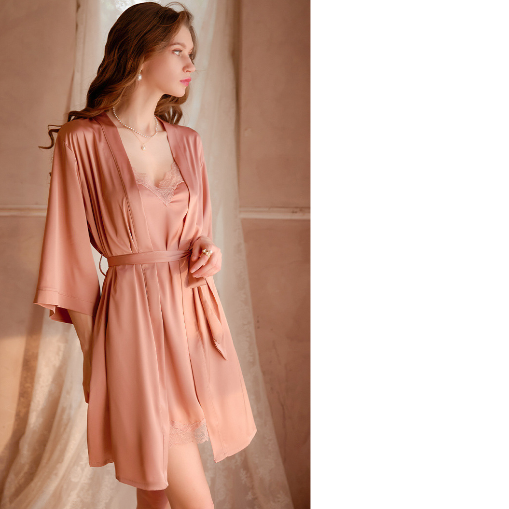 Élégance Lace Satin Nightdress Set