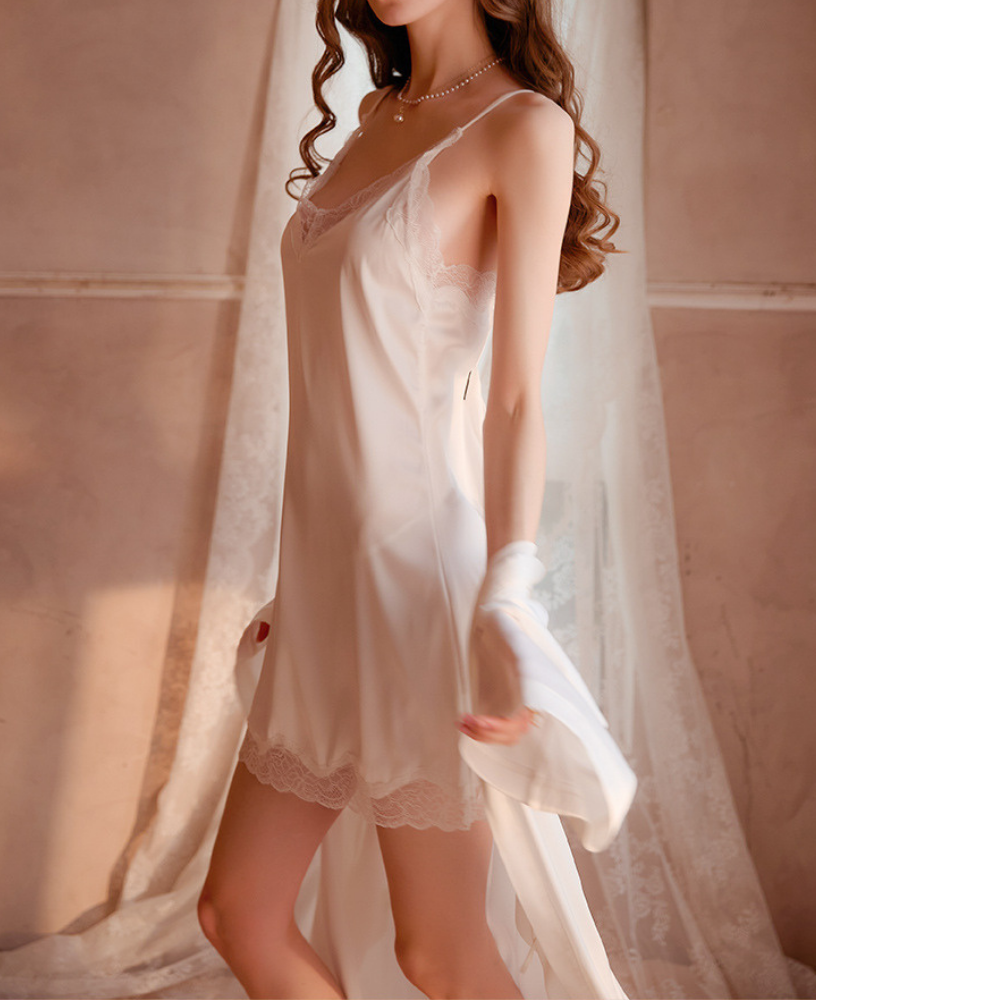 Élégance Lace Satin Nightdress Set