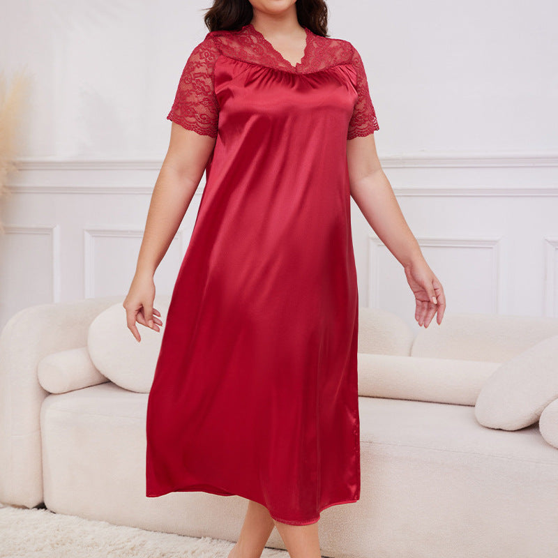Nora Faye Satin Nightdress & Robe Set -  Plus Size