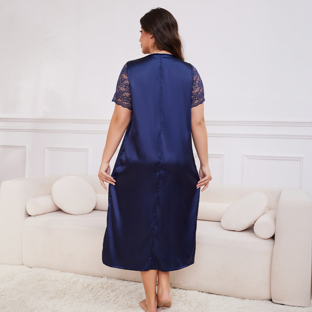 Nora Faye Satin Nightdress & Robe Set -  Plus Size