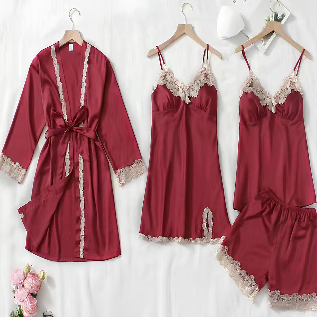 Nocturne Luxe Satin Nightdress Set (5 Pieces)