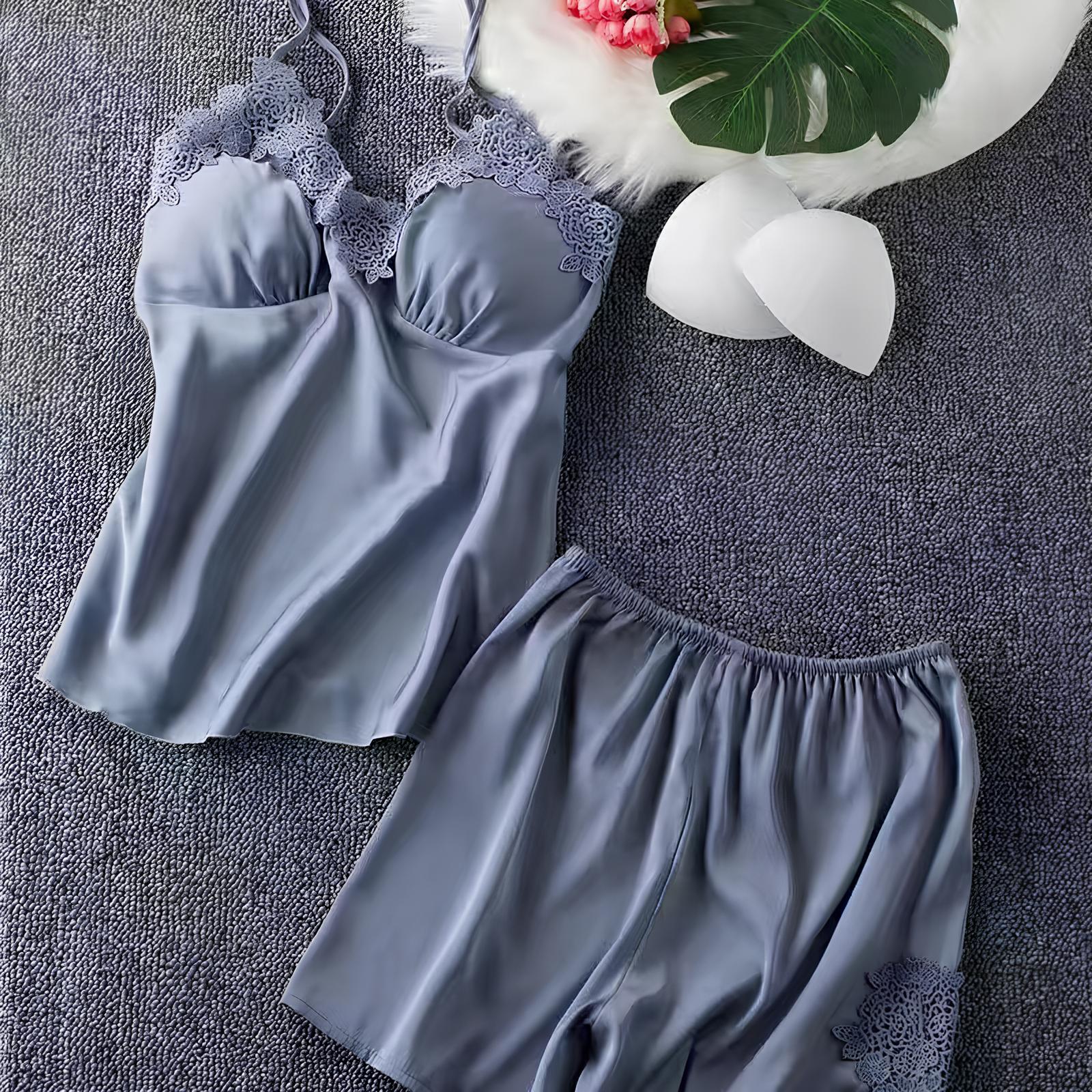 Silken Harmony Satin Nightdress Set (5 Pieces)
