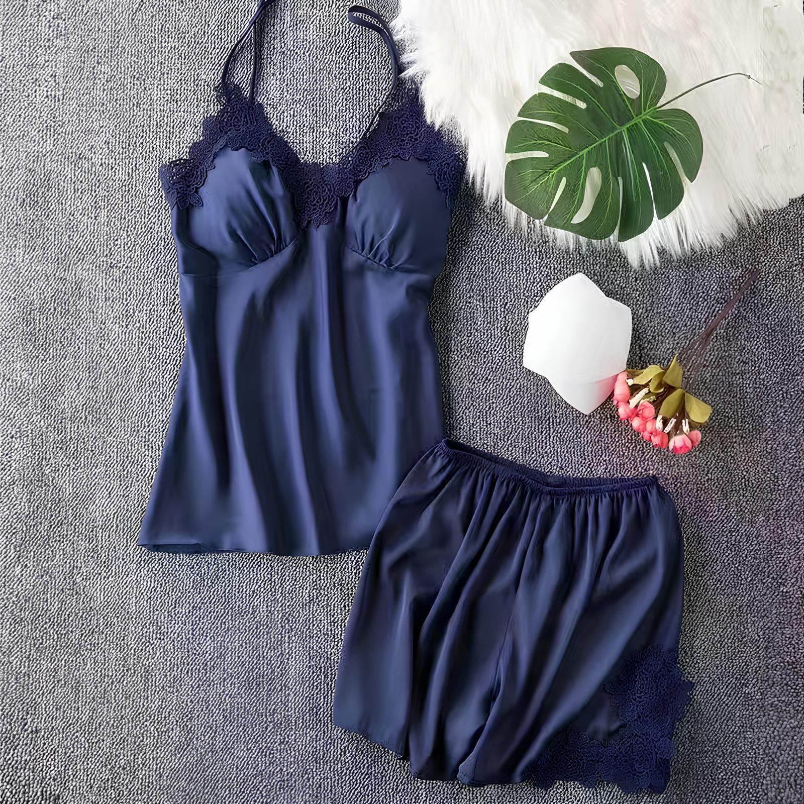 Silken Harmony Satin Nightdress Set (5 Pieces)