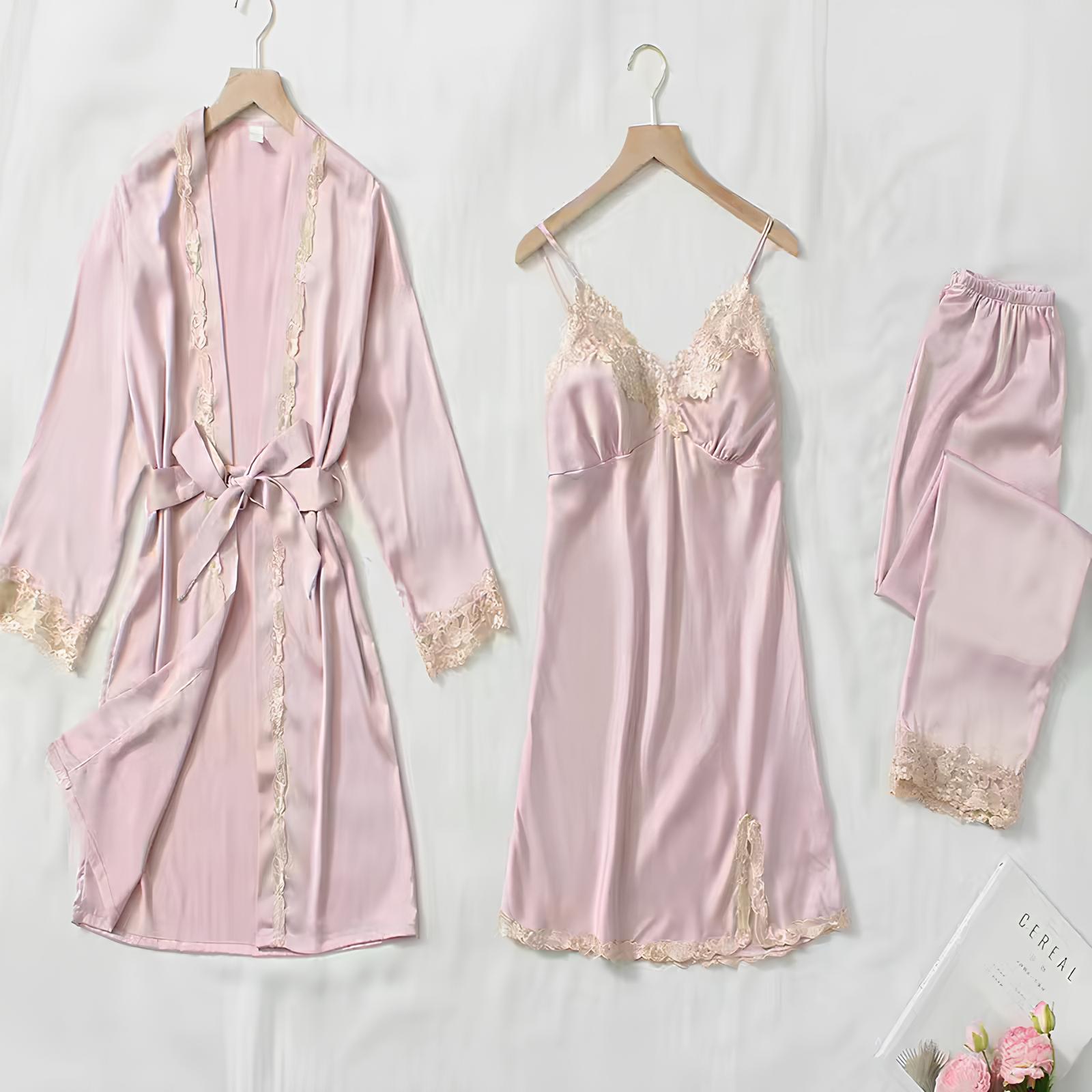 Nocturne Luxe Satin Nightdress Set (5 Pieces)