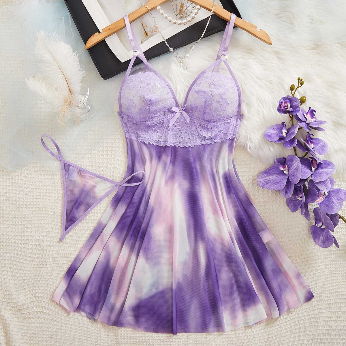 Lavande Rêverie Nightdress & Thong Set