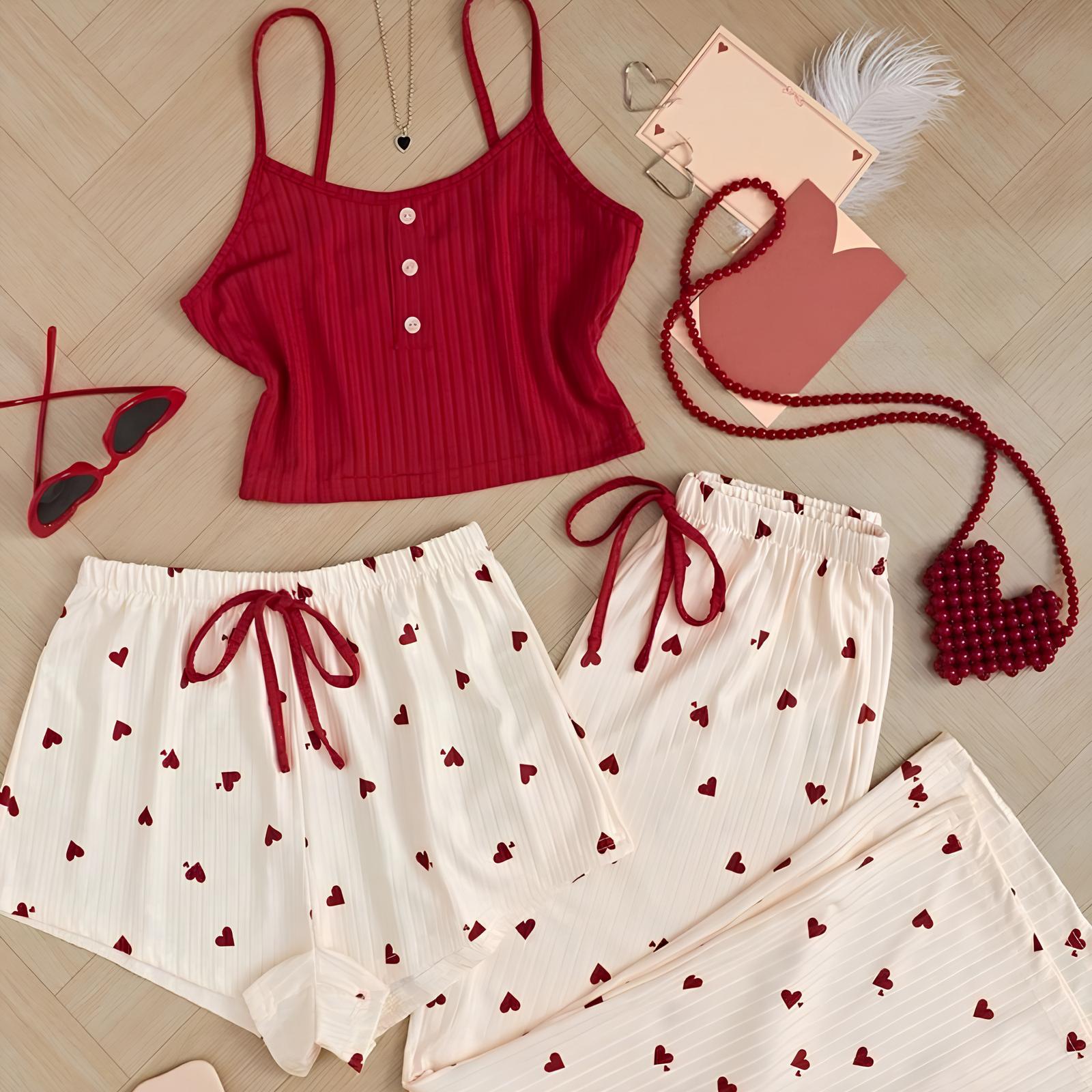 Amora Heart Pyjama Set (3 Pieces)
