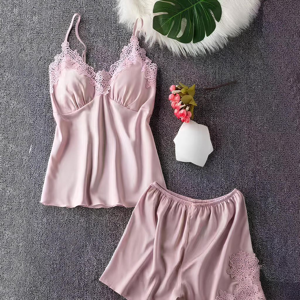 Silken Harmony Satin Nightdress Set (5 Pieces)