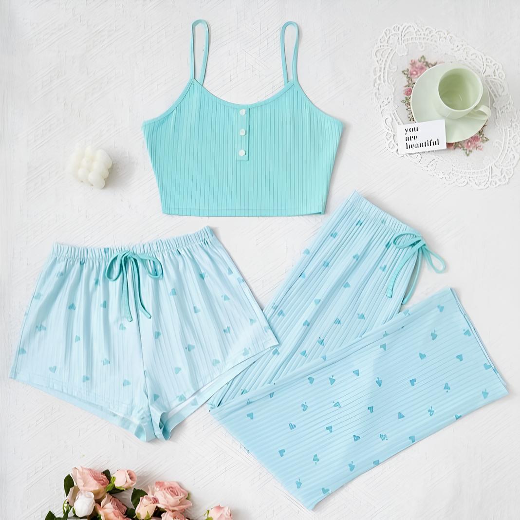 Amora Heart Pyjama Set (3 Pieces)