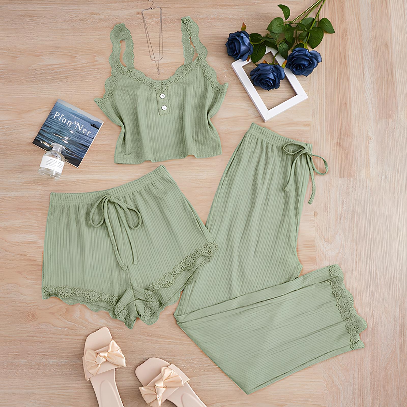 Serena Basic Pyjama Set (3 Pieces)